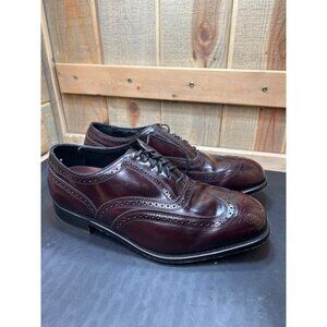 Florsheim Mens Burgundy Leather Wingtip Oxford Dress Shoes Size 11 EEE